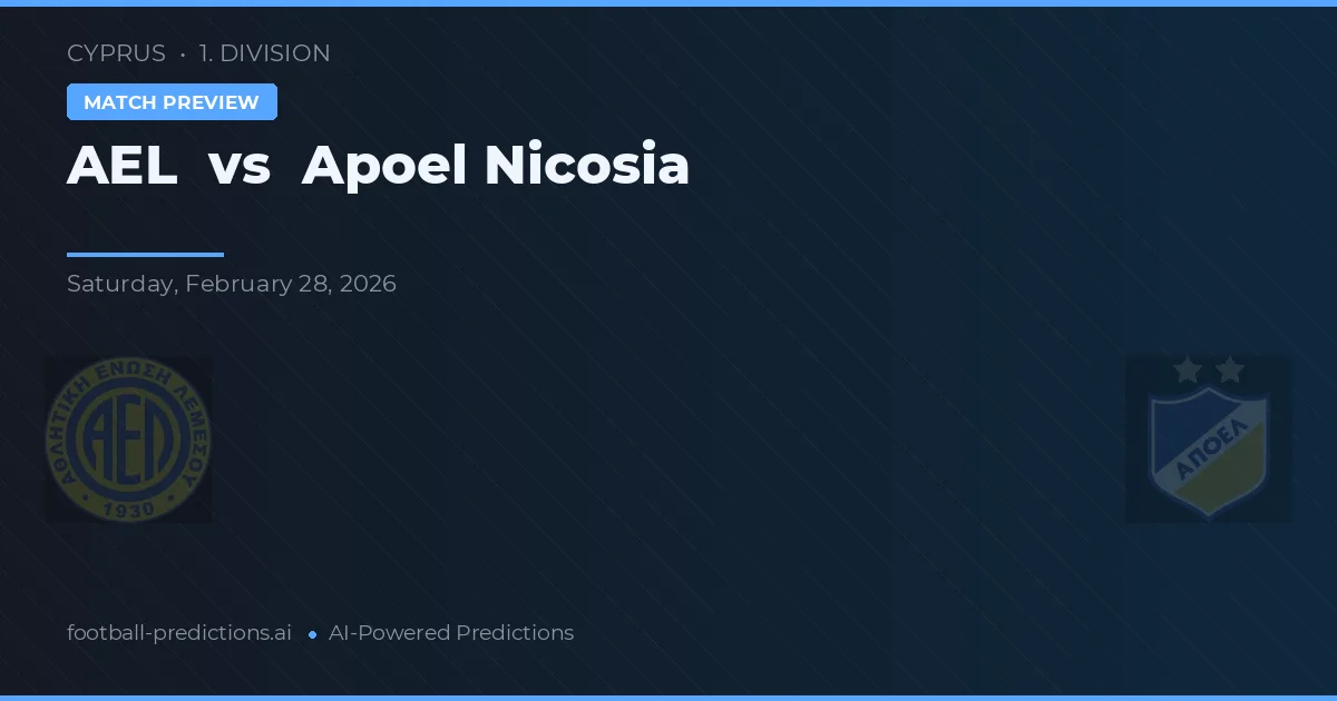AEL Limassol vs Apoel Nicosia — pronóstico y previa del partido