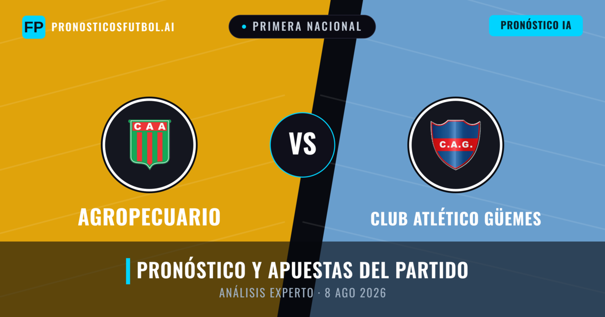 Agropecuario vs Club Atlético Güemes — pronóstico y previa del partido