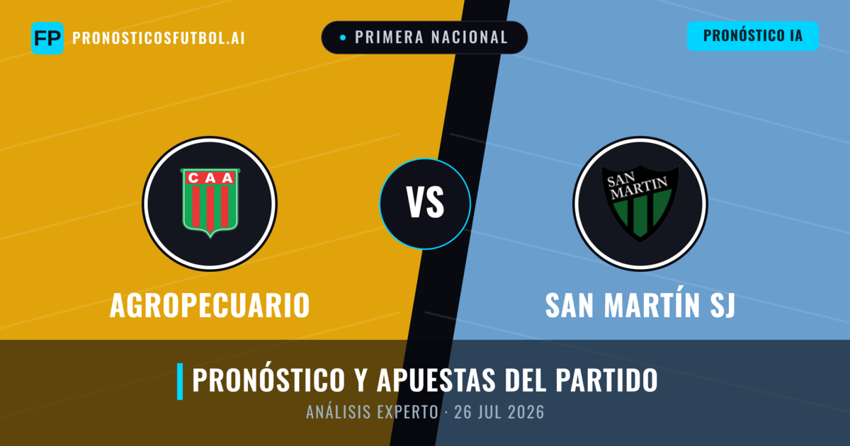 Agropecuario vs San Martín SJ — pronóstico y previa del partido