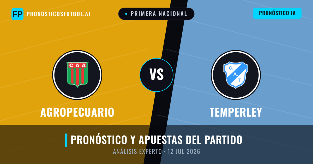 Agropecuario vs Temperley — pronóstico y previa del partido