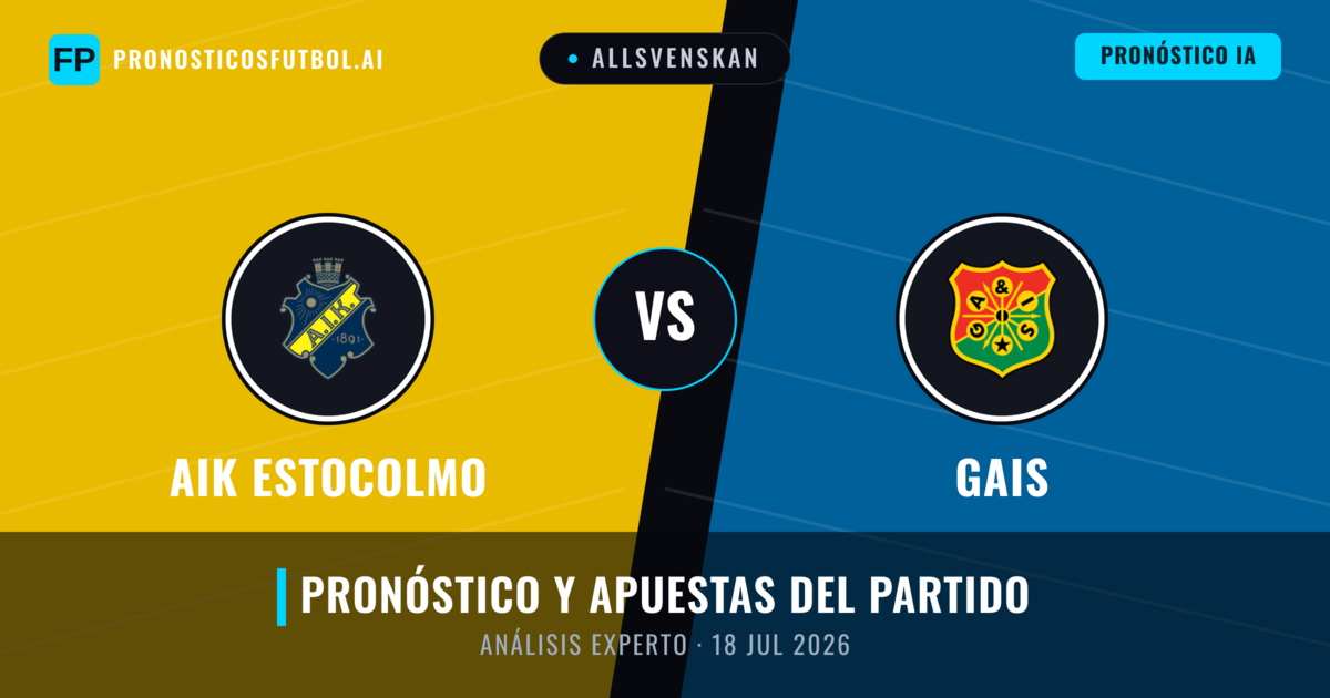 AIK Estocolmo vs Gais — pronóstico y previa del partido