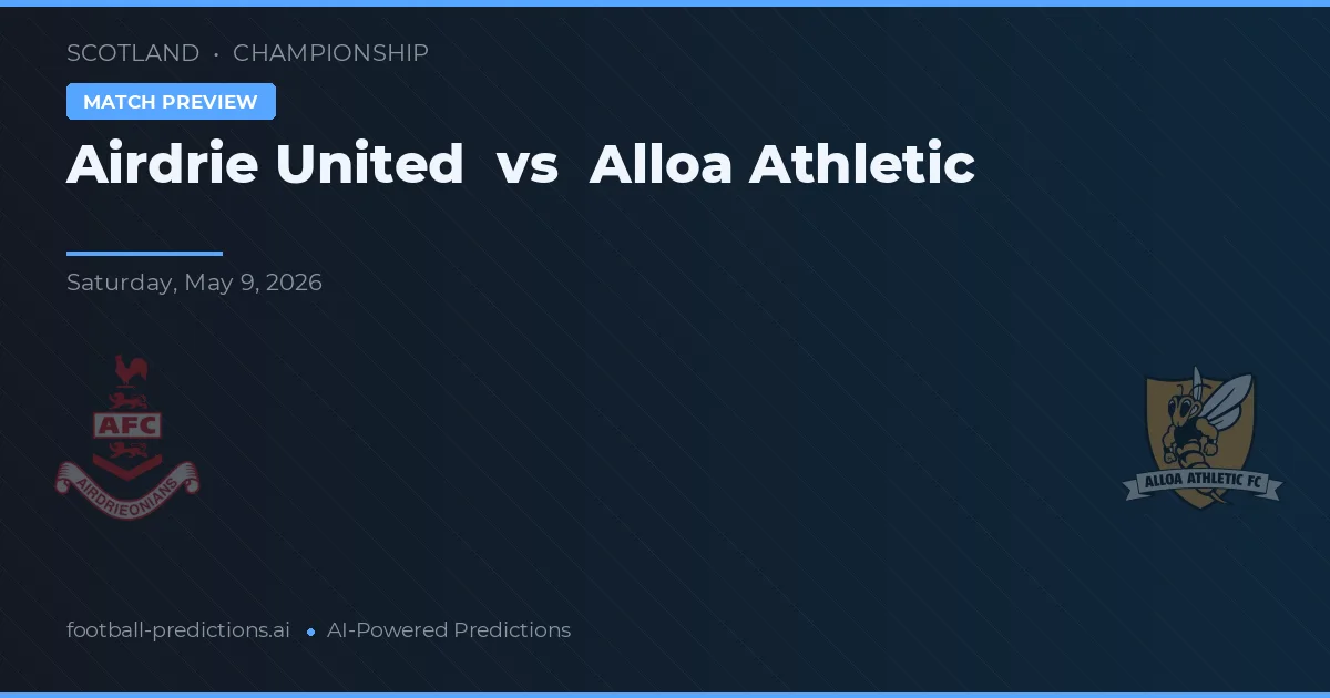 Airdrie United vs Alloa Athletic — pronóstico y previa del partido