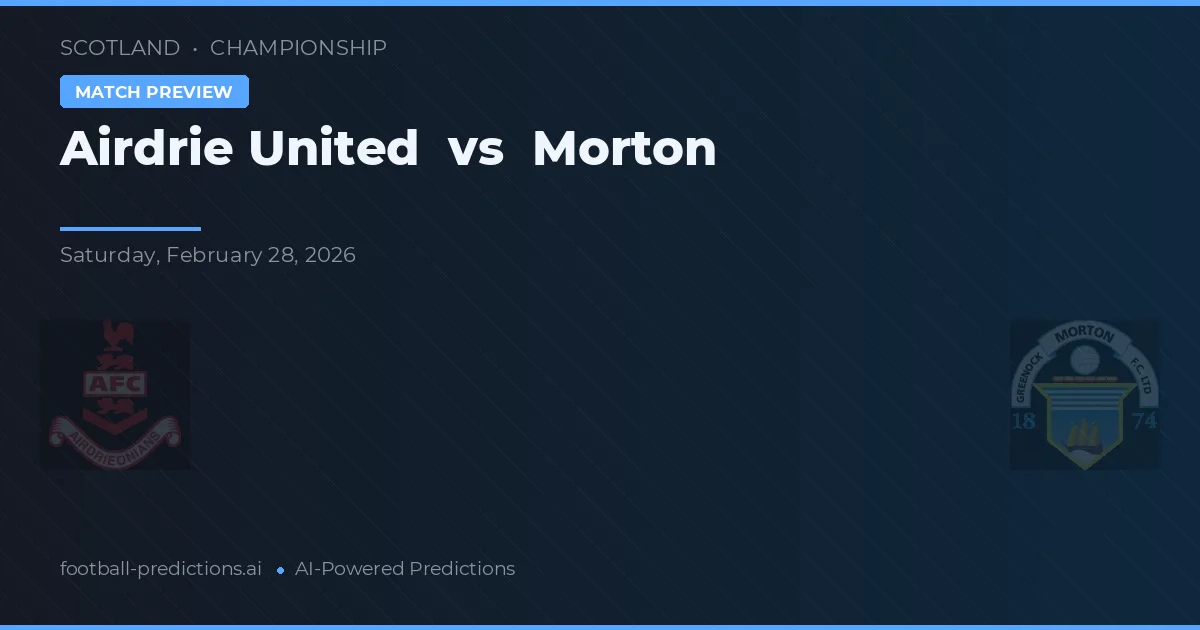 Airdrie United vs Greenock Morton — pronóstico y previa del partido