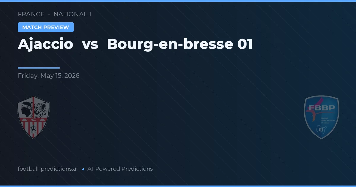 Ajaccio vs Bourg-en-Bresse 01 — pronóstico y previa del partido