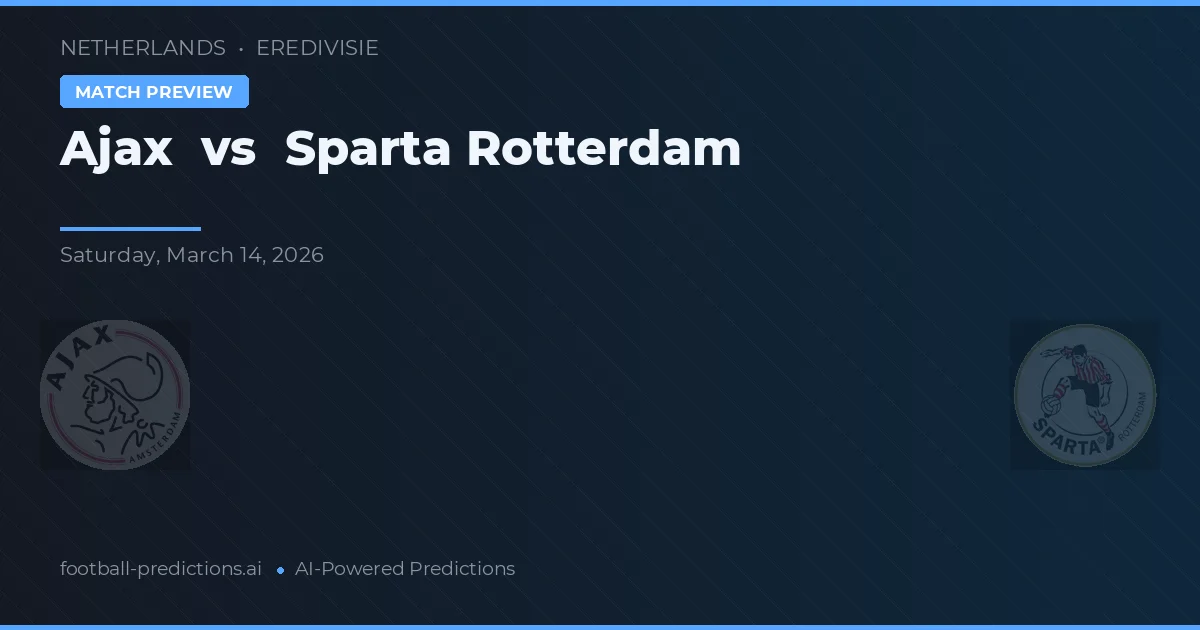 Ajax vs Sparta Rotterdam — pronóstico y previa del partido