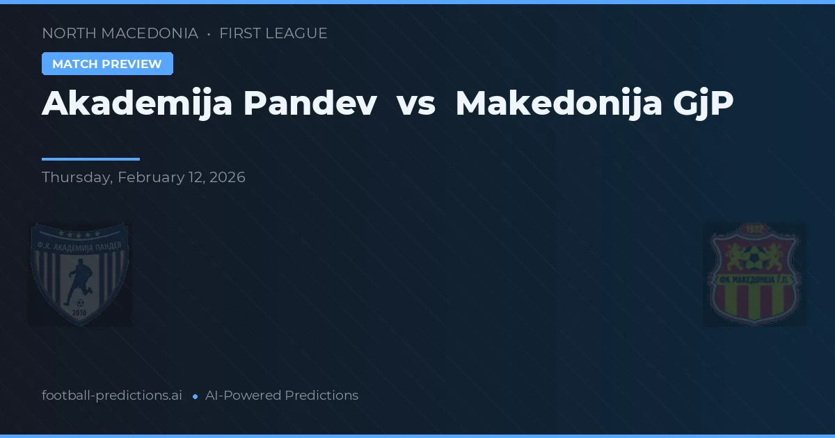 Academija Pandev vs Makedonija GjP — pronóstico y previa del partido