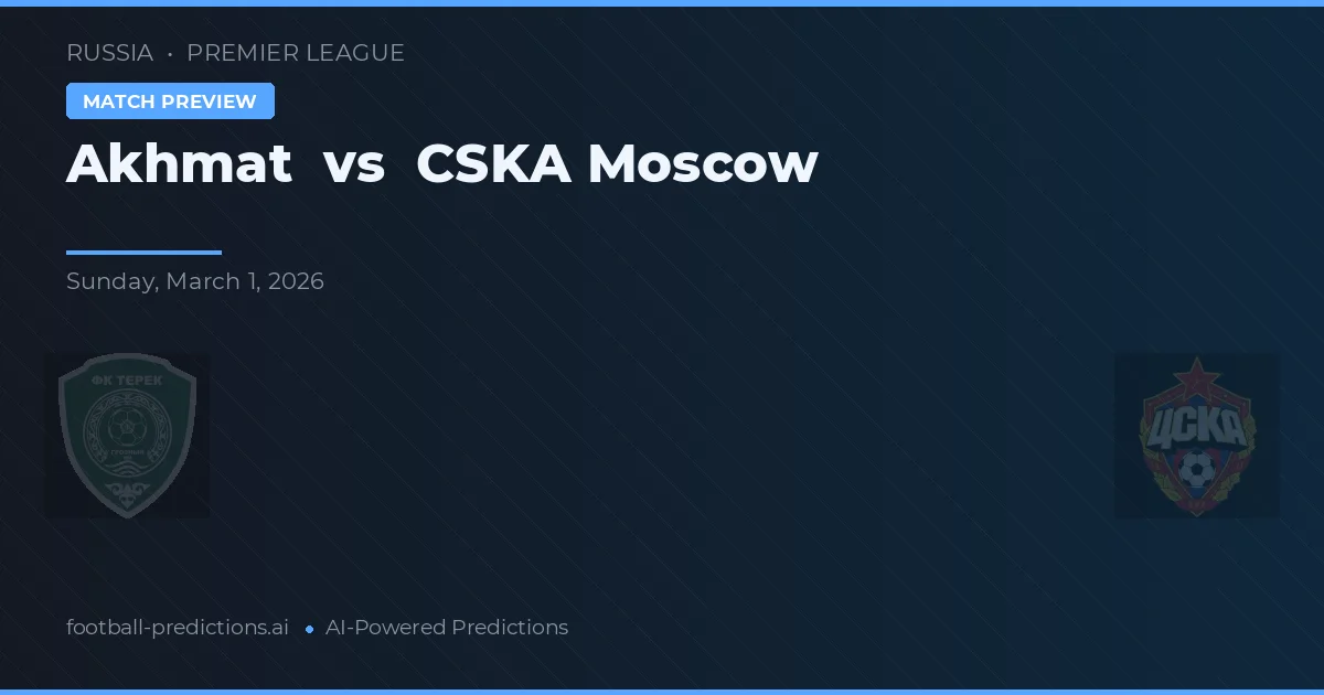 Akhmat vs CSKA Moscú — pronóstico y previa del partido