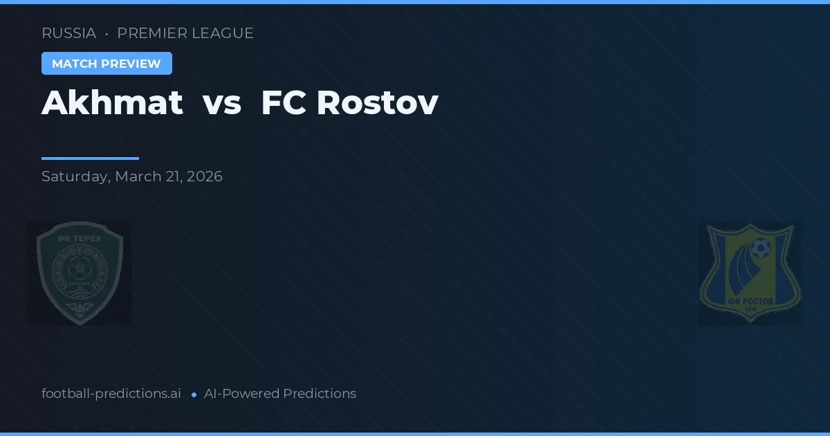 Akhmat vs Rostov — pronóstico y previa del partido