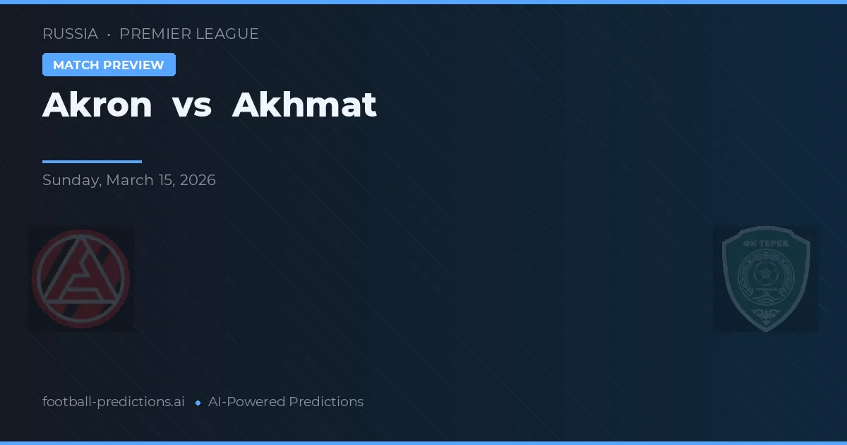 Akron vs Akhmat — pronóstico y previa del partido