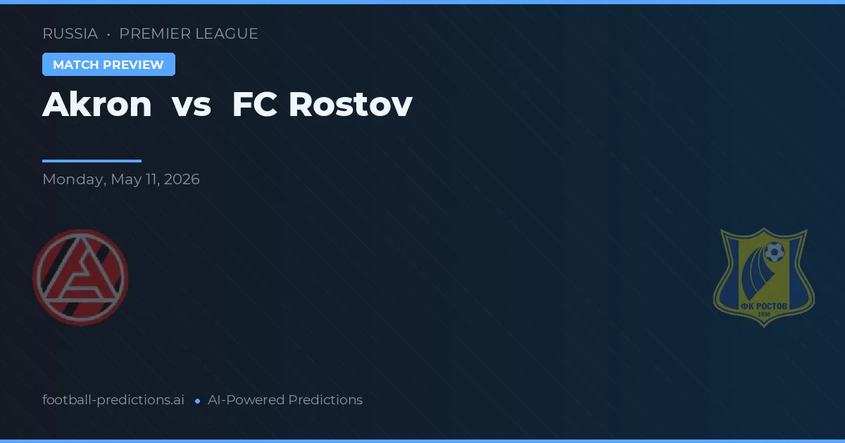 Akron vs Rostov — pronóstico y previa del partido