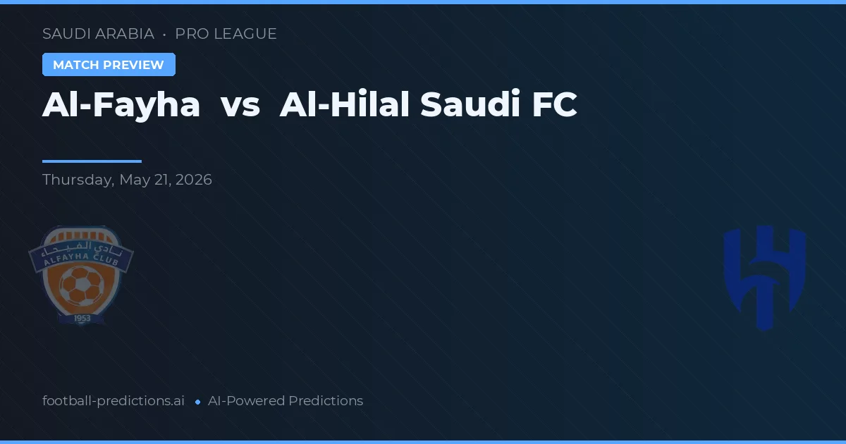 Al-Fayha vs Al Hilal Saudi FC — pronóstico y previa del partido
