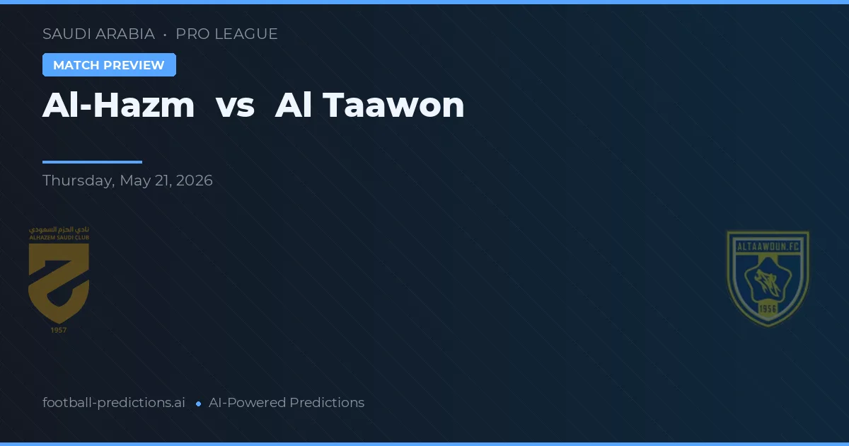 Al Hazm vs Al Taawon — pronóstico y previa del partido