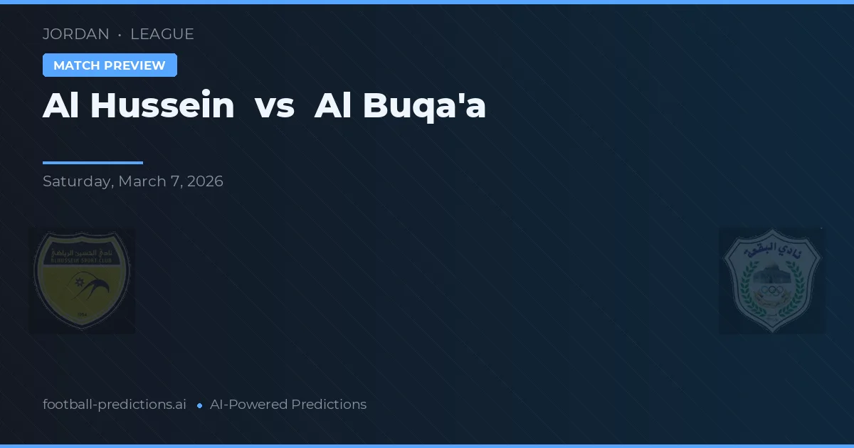 Al Hussein vs Al Buqa'a — pronóstico y previa del partido