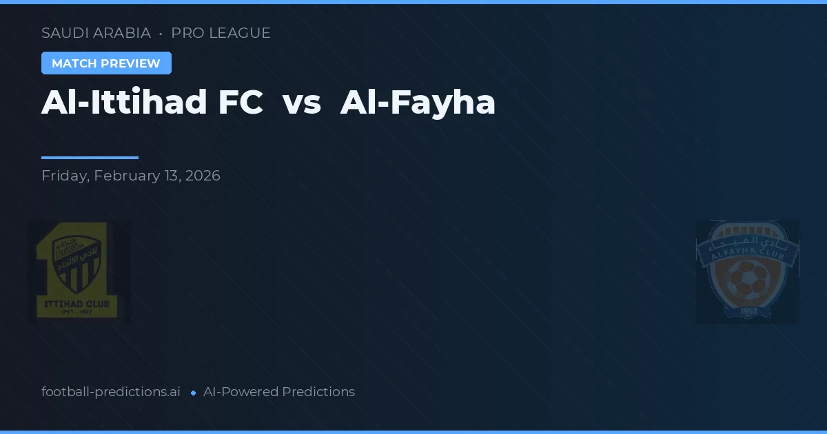 Al Ittihad FC vs Al-Fayha — pronóstico y previa del partido