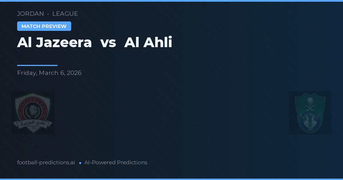 Al Jazeera vs Al Ahli — pronóstico y previa del partido