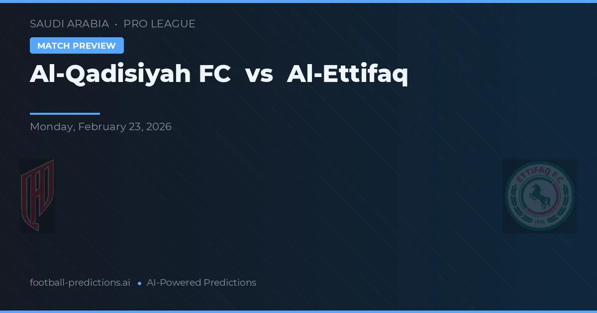 Al-Qadisiyah FC vs Al Ettifaq — pronóstico y previa del partido