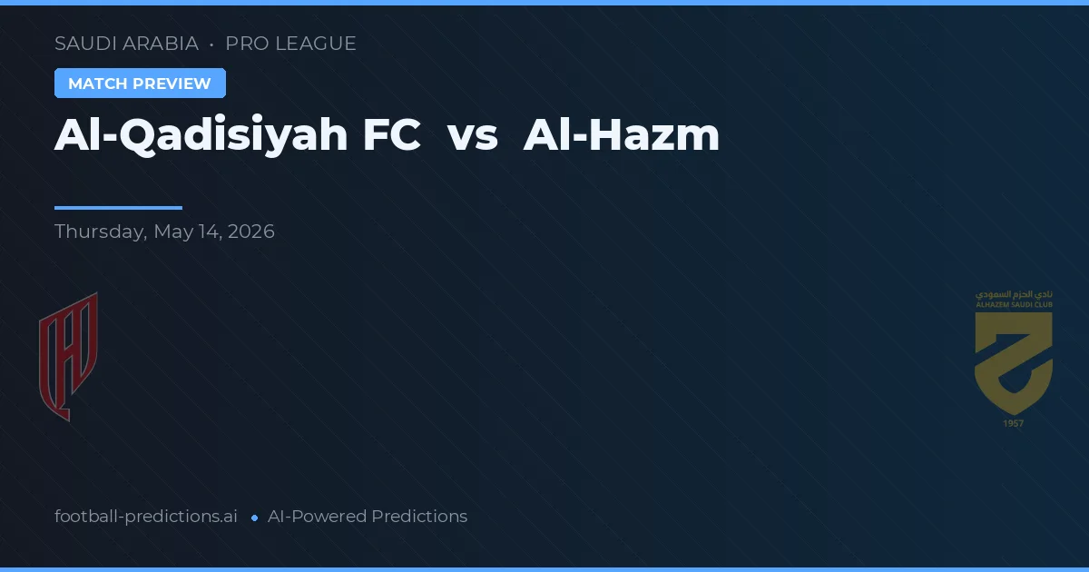 Al-Qadisiyah FC vs Al Hazm — pronóstico y previa del partido