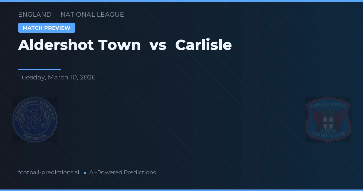 Aldershot Town vs Carlisle United — pronóstico y previa del partido