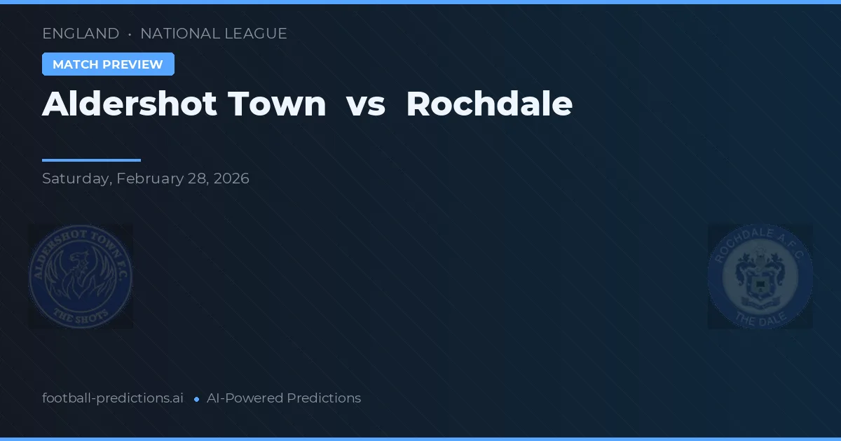 Aldershot Town vs Rochdale — pronóstico y previa del partido