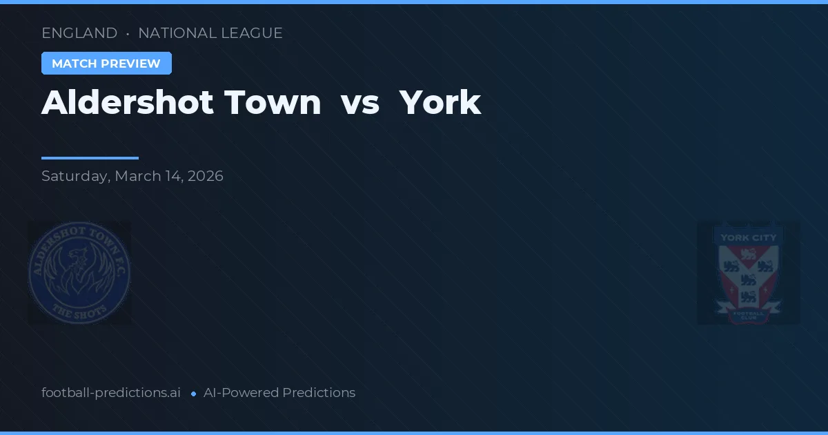 Aldershot Town vs York — pronóstico y previa del partido