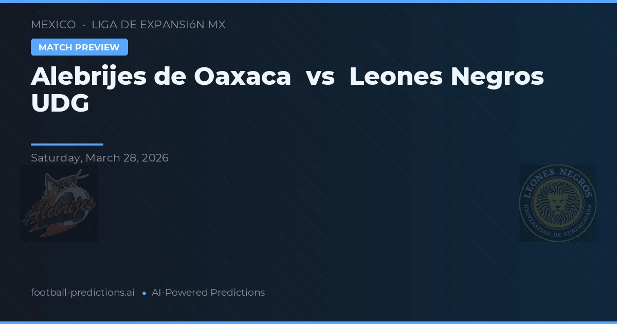 Alebrijes de Oaxaca vs Leones Negros UDG — pronóstico y previa del partido