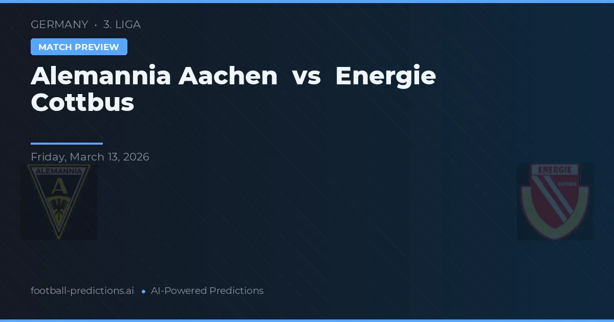 Alemannia Aachen vs Energía Cottbus — pronóstico y previa del partido