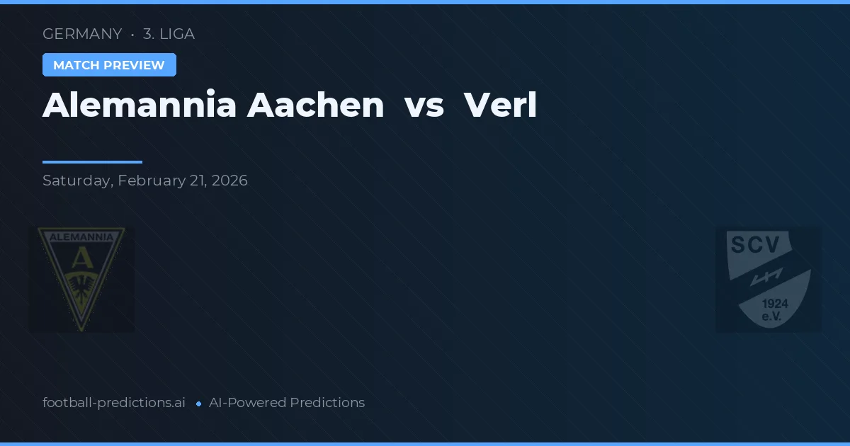 Alemannia Aachen vs Verl — pronóstico y previa del partido