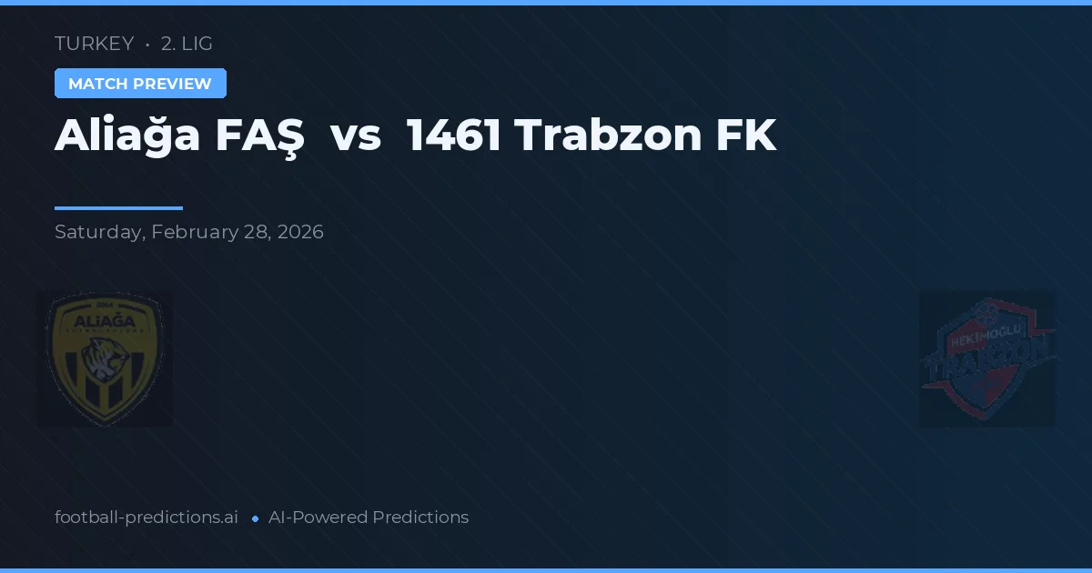 Aliağa FAS vs 1461 Trabzon FK — pronóstico y previa del partido