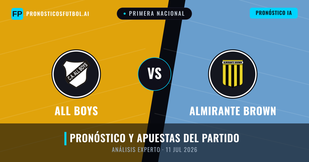 All Boys vs Almirante Brown — pronóstico y previa del partido