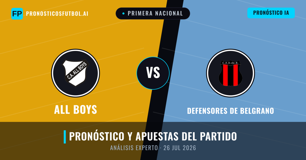 All Boys vs Defensores de Belgrano — pronóstico y previa del partido