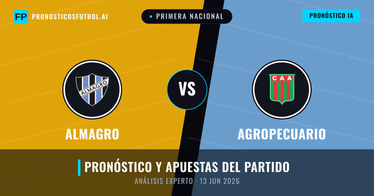Almagro vs Agropecuario — pronóstico y previa del partido