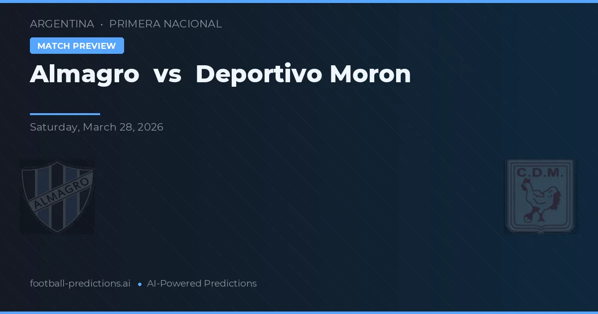Almagro vs Deportivo Morón — pronóstico y previa del partido