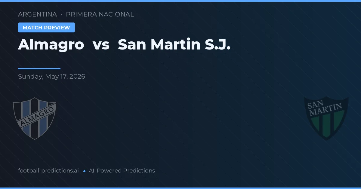 Almagro vs San Martín SJ — pronóstico y previa del partido