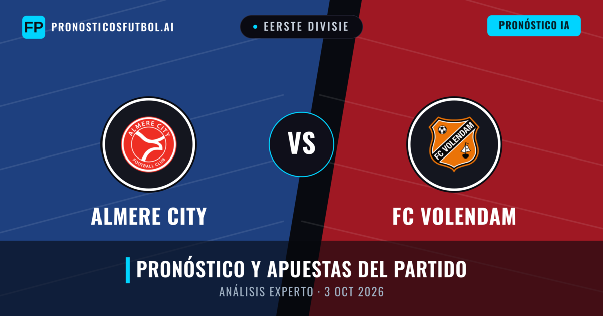 Almere City vs FC Volendam — pronóstico y previa del partido