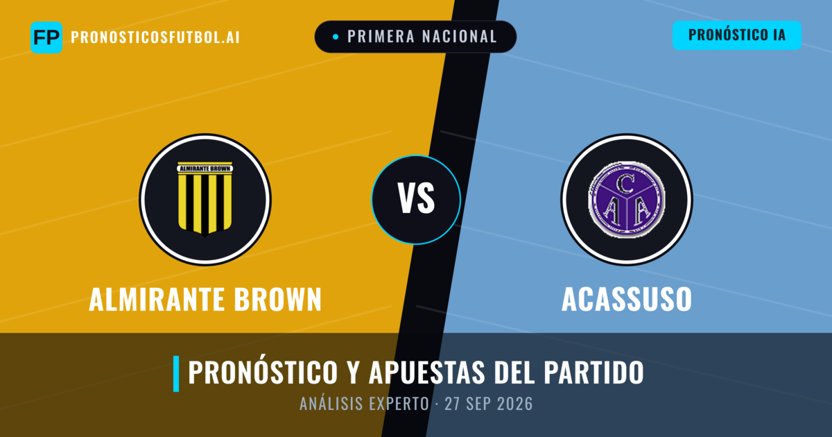 Almirante Brown vs Acassuso — pronóstico y previa del partido