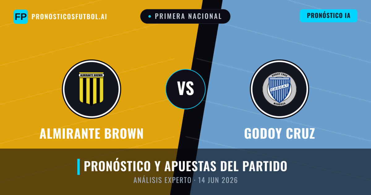 Almirante Brown vs Godoy Cruz — pronóstico y previa del partido