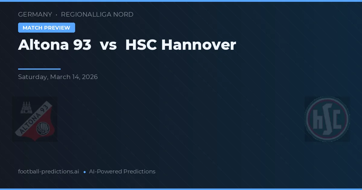 Altona 93 vs HSC Hannover — pronóstico y previa del partido