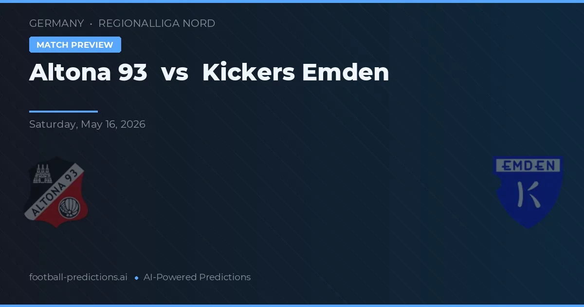 Altona 93 vs Kickers Emden — pronóstico y previa del partido