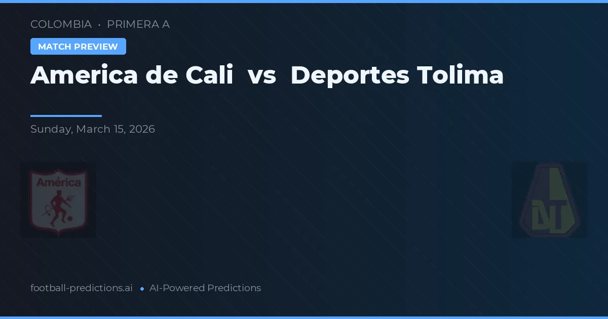 América de Cali vs Deportes Tolima — pronóstico y previa del partido