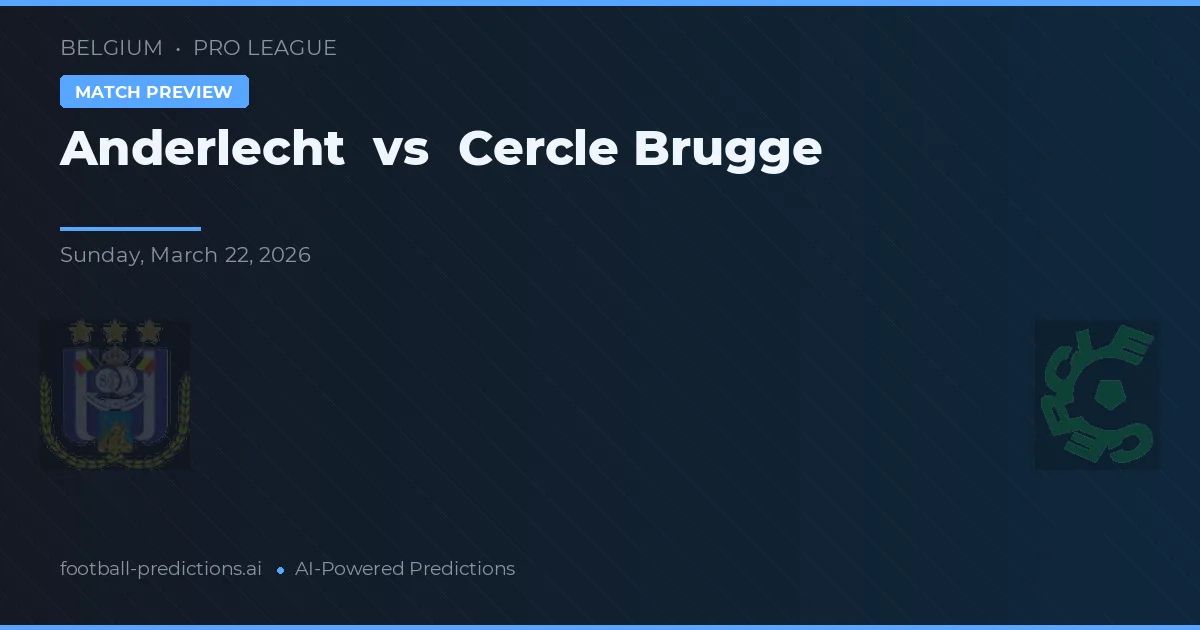 Anderlecht vs Círculo de Bruges — pronóstico y previa del partido