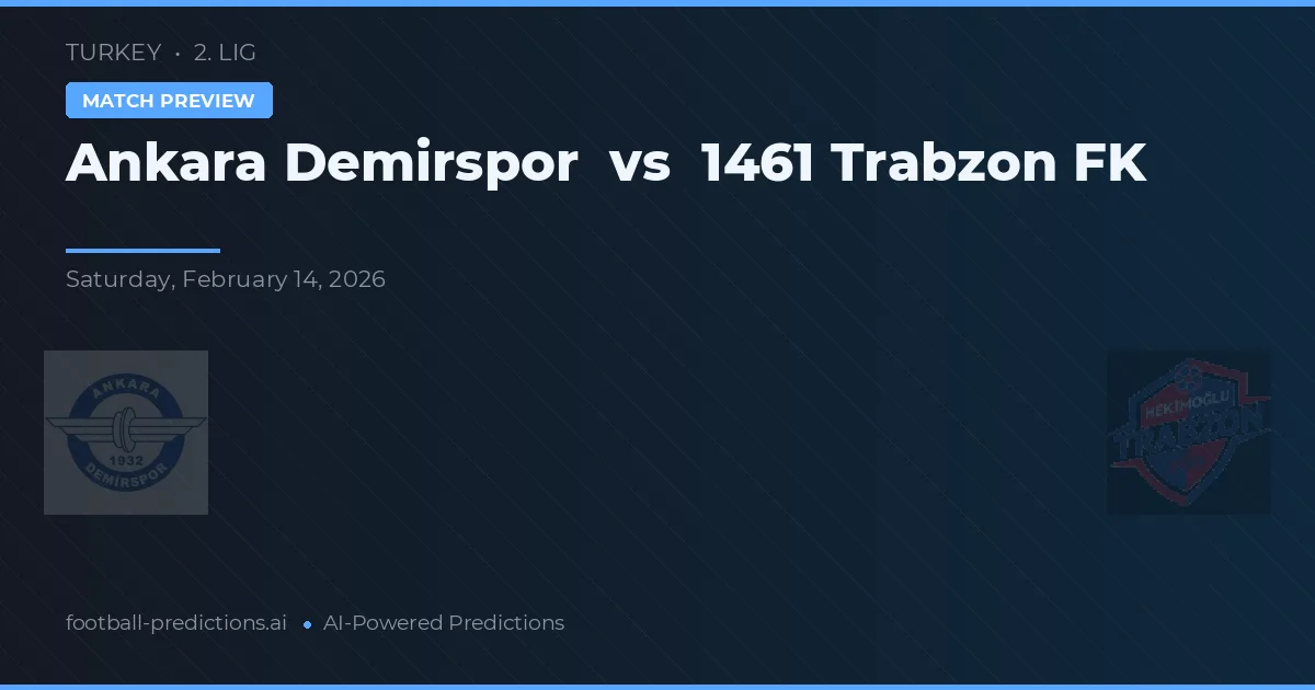 Ankara Demirspor vs 1461 Trabzon FK — pronóstico y previa del partido