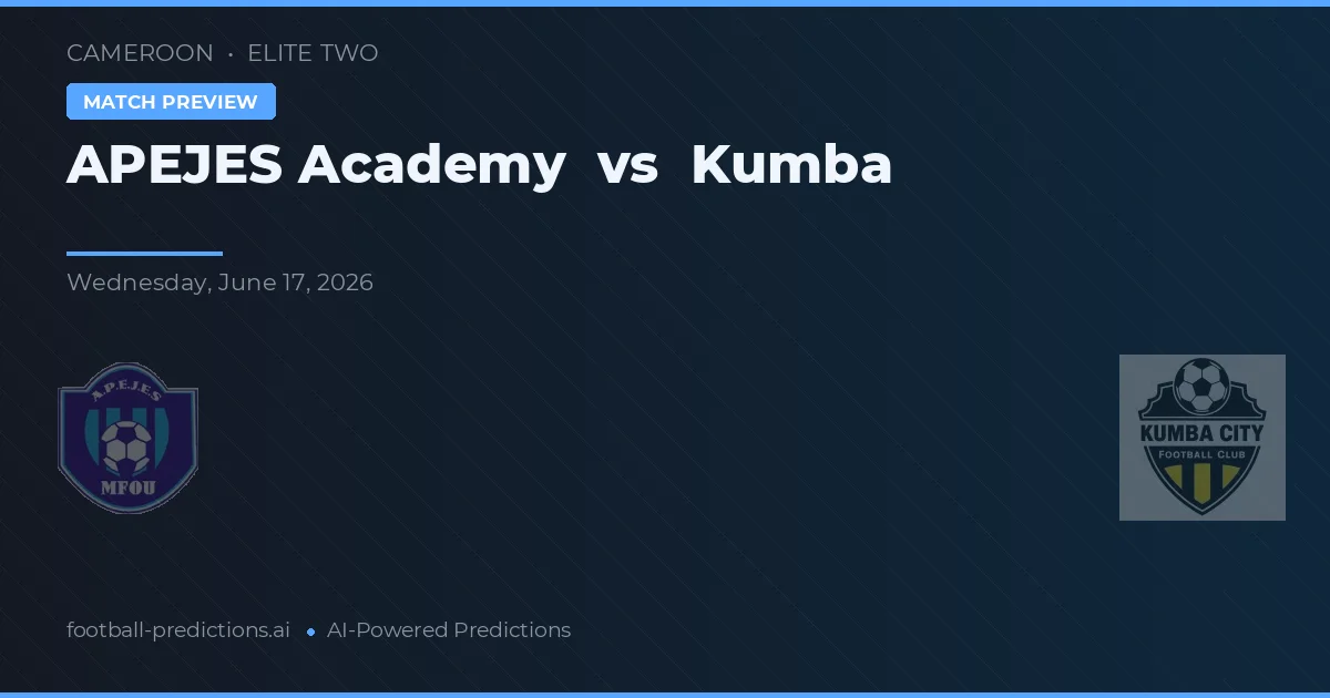 Académie d'APEJES vs Kumba — pronóstico y previa del partido