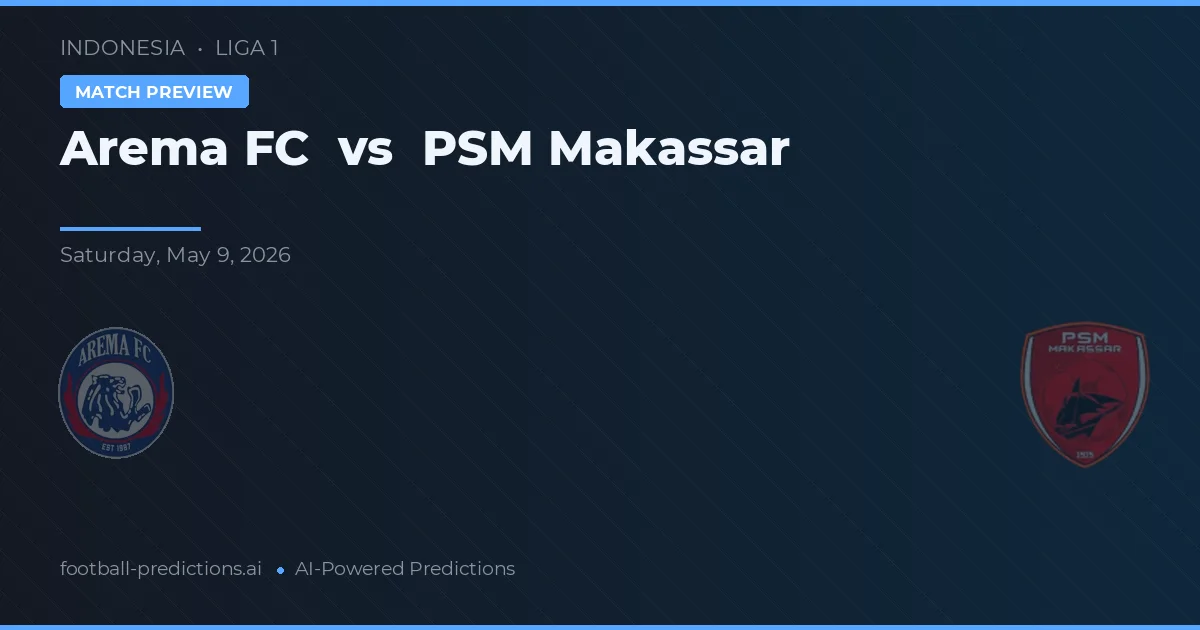 Arema FC vs PSM Makassar — pronóstico y previa del partido