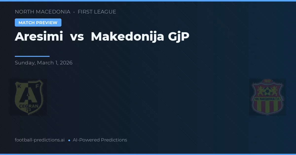 Aresimi vs Makedonija GjP — pronóstico y previa del partido