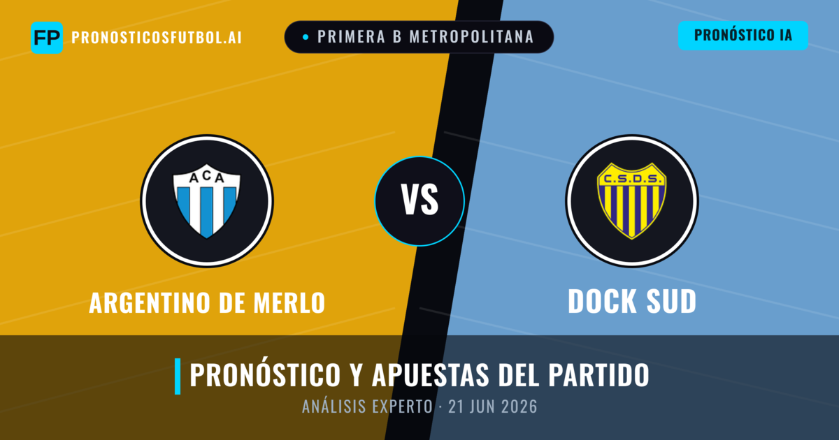 Argentino de Merlo vs Dock Sud — pronóstico y previa del partido