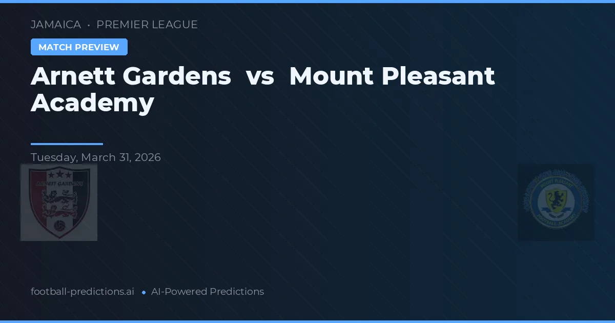 Arnett Gardens vs Mount Pleasant Academy — pronóstico y previa del partido