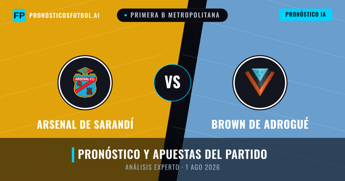 Arsenal de Sarandí vs Brown de Adrogué — pronóstico y previa del partido