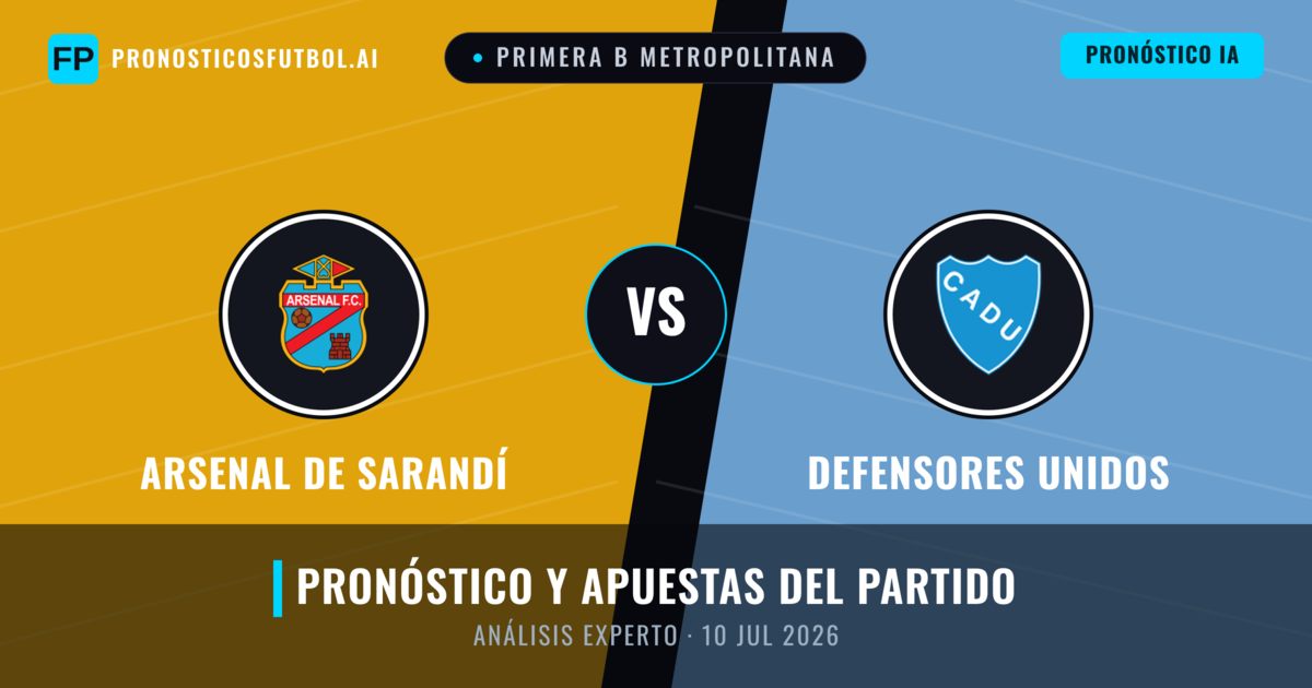 Arsenal de Sarandí vs Defensores Unidos — pronóstico y previa del partido