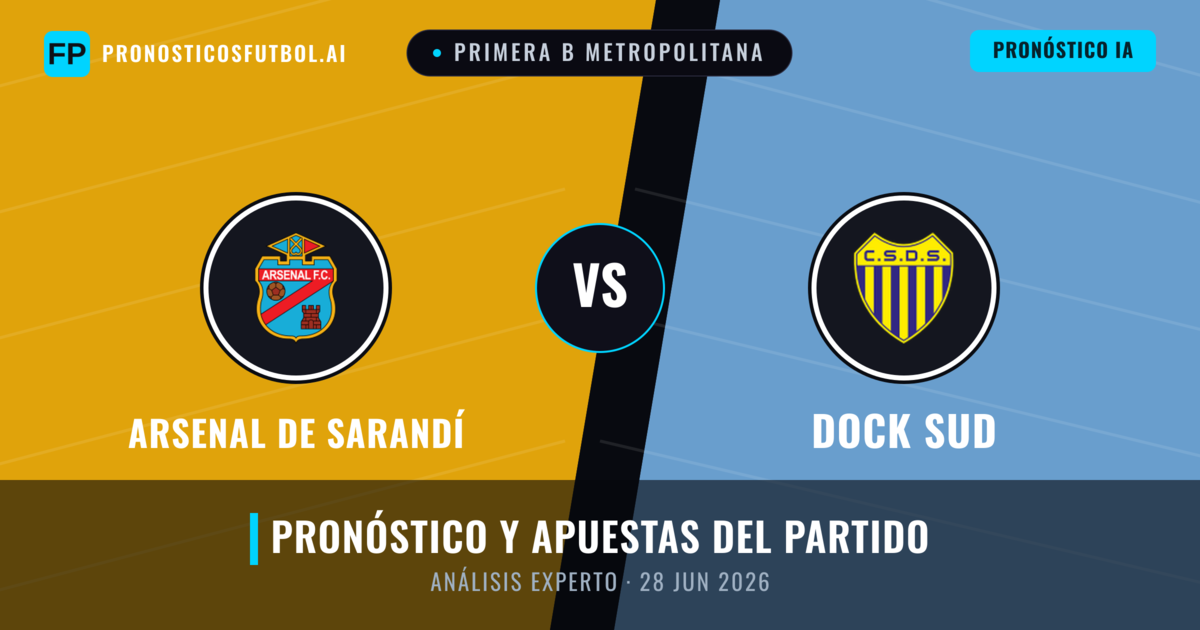Arsenal de Sarandí vs Dock Sud — pronóstico y previa del partido