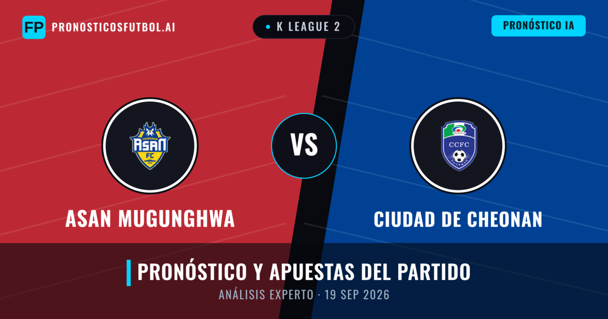 Asan Mugunghwa vs Ciudad de Cheonan — pronóstico y previa del partido